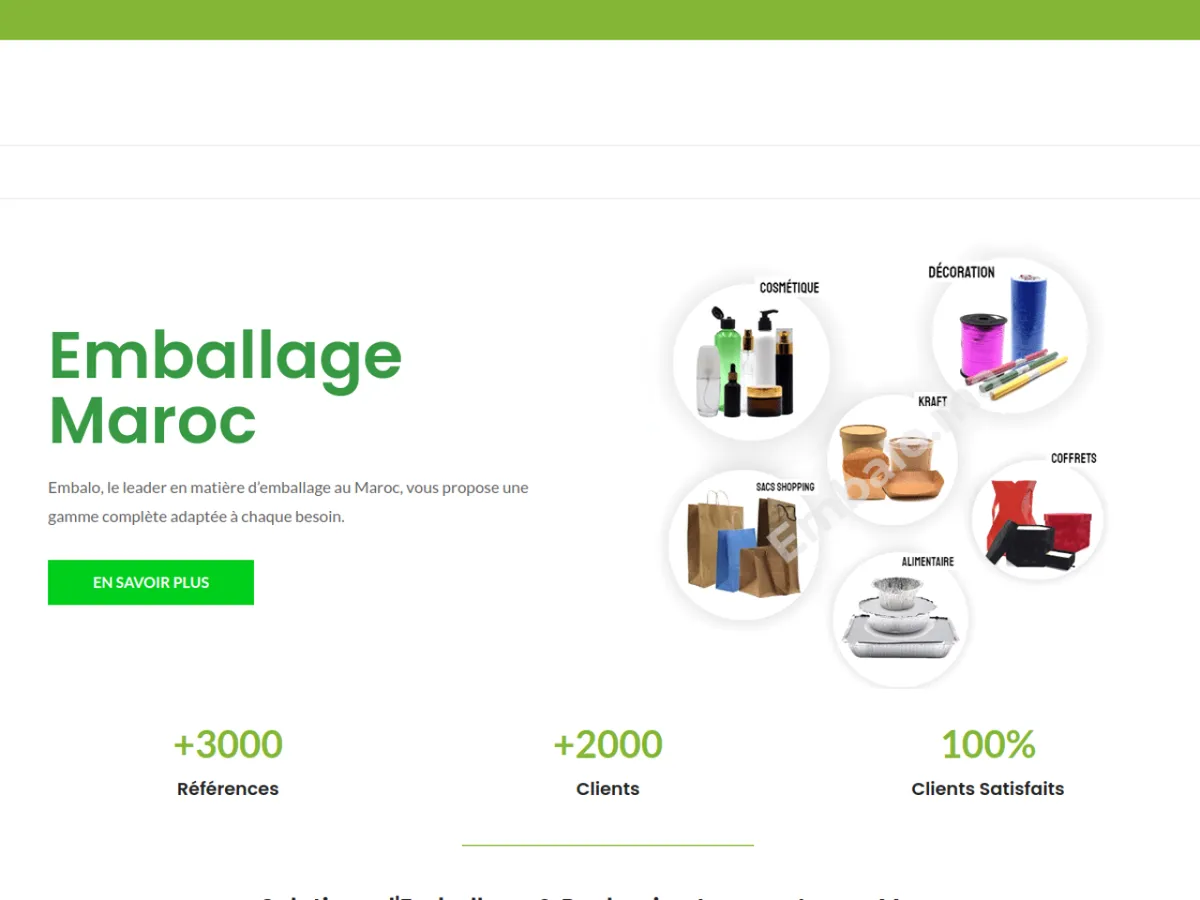 Site EMBALO conçu par Rimas Digital