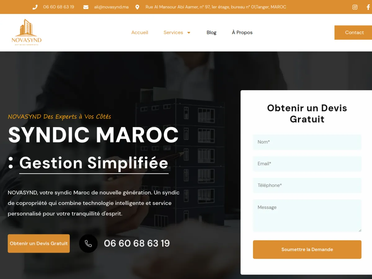 Site NovaSynd conçu par Rimas Digital
