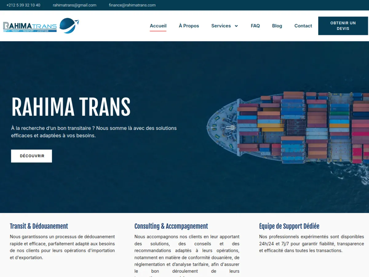 Site Rahima Trans conçu par Rimas Digital