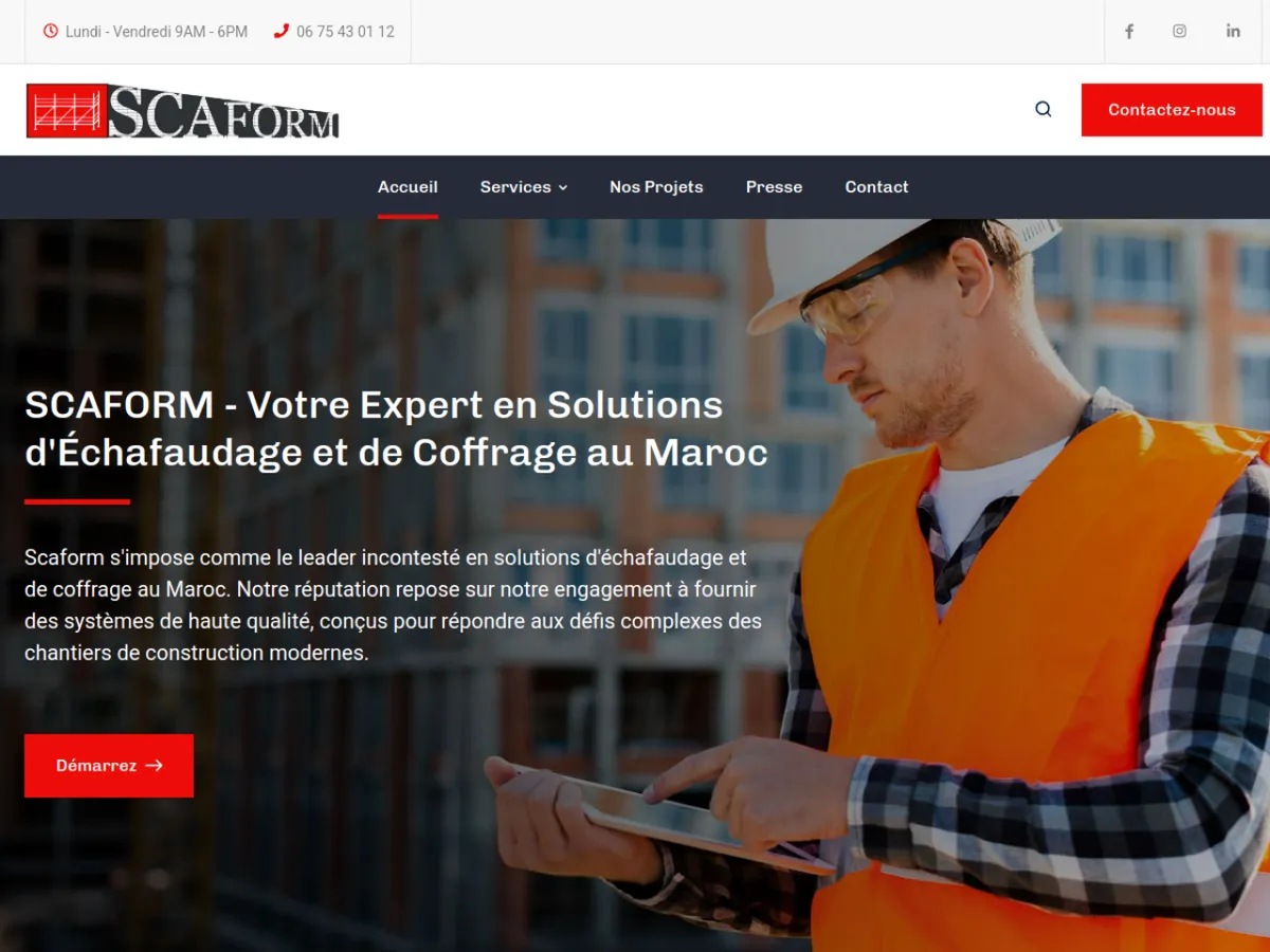 Site SCAFORM conçu par Rimas Digital